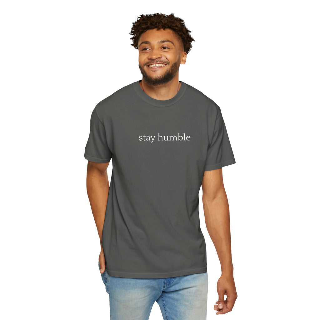Stay Humble T-Shirt — Minimal Christian Scripture Bible Verse Back Design